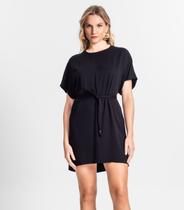 Vestido Feminino Curto Com Cinto Viscose Endless Preto Vestido Feminino Curto Com Cinto Viscose Endless Preto