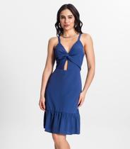 Vestido Feminino Curto Com Elastex Style Box Azul