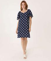 Vestido Feminino Curto Manga Borboleta Poá Marisa-15859