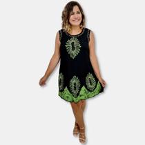 Vestido Feminino Curto Regata Batik Bordado 5132