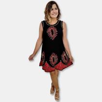 Vestido Feminino Curto Regata Batik Bordado 5132