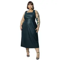 Vestido Feminino Curvy Plus Size material ecológico Elegante