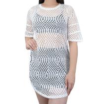 Vestido Feminino Daniela Tombini Saida Tropez Branco - 8376 Vestido Feminino Daniela Tombini Saida Tropez Branco - 8376