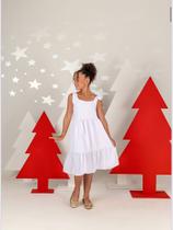 Vestido feminino de alça infantil branco