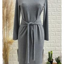 Vestido Feminino de Amarrar Manga longa Inverno Estilo Blogueira Moda Góspel