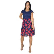 Vestido Feminino De Festa Renda Midi