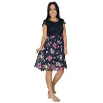 Vestido Feminino De Festa Renda Midi