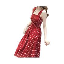 Vestido Feminino De Verão Sem Mangas Com Poás, Estilo Praia, Decote Nas Costas, Alças Finas, Modelo