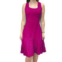 Vestido Feminino Design Mid Alças Largas Viscose Ziper Verão