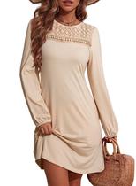Vestido feminino Dokotoo Outono Inverno A Line Shift Plus Size M Apricot Vestido feminino Dokotoo Outono Inverno A Line Shift Plus Size M Apricot