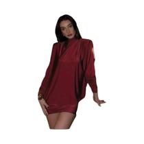 Vestido Feminino Elegante E Chique De Manga Comprida Com Gola Alta E Costas Abertas, Mini Bodycon