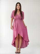 Vestido Feminino Elegante Midi Mullet Com Babado Vestido Feminino Elegante Midi Mullet Com Babado