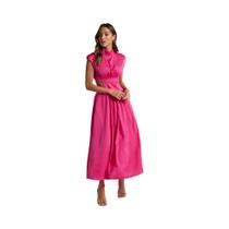 Vestido Feminino Elegante Sem Mangas Com Gola Redonda, Cor Sólida, Moda Verão, Estilo De Rua,