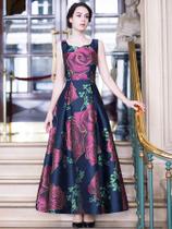 Vestido Feminino Elegante Sem Mangas Floral Boho Vintage Luxuoso Para Festa E Baile 2024