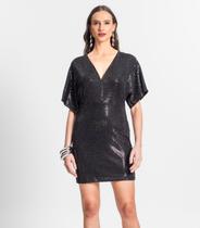 Vestido Feminino Em Lantejoulas Endless Preto