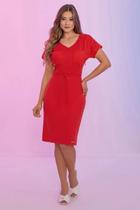 Vestido feminino em Linho Lia Vermelho