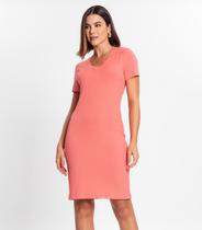 Vestido Feminino Em Ribana Canelada Rovitex Rosa