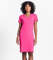 Vestido Feminino Em Ribana Canelada Rovitex Rosa