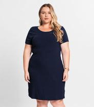 Vestido Feminino Em Ribana Plus Size Secret Glam Azul Vestido Feminino Em Ribana Plus Size Secret Glam Azul