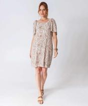 Vestido Feminino Estampa Folhas Manga Curta Marisa Mar-58433