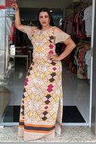 Vestido Feminino Estampado Com Alças E Manga Plus Size Zayme