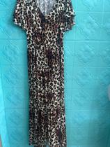 Vestido feminino estampado onça -Tamanho G