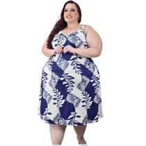 Vestido Feminino Estampado Raio De Luz Plus Size