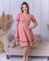 Vestido Feminino Evangélico Midi Plissado Rosa Culto Madrinha Barato Vestido Feminino Evangélico Midi Plissado Rosa Culto Madrinha Barato