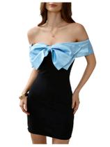 Vestido feminino Floerns com ombros largos e manga curta Bodycon Vestido feminino Floerns com ombros largos e manga curta Bodycon