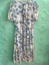 Vestido feminino floral azul -Tamanho M