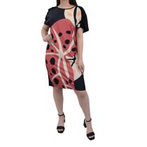 Vestido Feminino Gatos e Atos Strong Estampado Preto - G1743