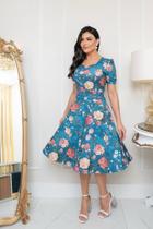 Vestido Feminino Godê Moda Evangélica Midi Rodado Elegante para Igreja Culto Recatado