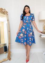 Vestido Feminino Godê Moda Evangélica Midi Rodado Elegante para Igreja Culto Recatado