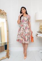 Vestido Feminino Godê Moda Evangélica Midi Rodado Elegante para Igreja Culto Recatado