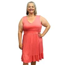 Vestido Feminino Gola V Liso Regata Moda Verão Fresquinho