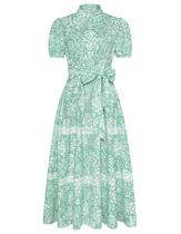 Vestido feminino GRACE KARIN, floral de verão, evasê, verde, branco