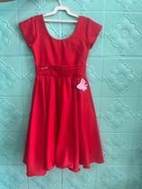 Vestido feminino idade 10 anos cor vermelho -Tamanho P