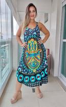 Vestido Feminino Indiano Alça c/ Regulagem Trapézio Plus Size-Cod.170115 Vestido Feminino Indiano Alça c/ Regulagem Trapézio Plus Size-Cod.170115