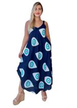 Vestido Feminino Indiano Alça Trapézio Longo Plus Size-1731