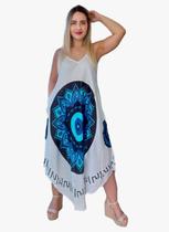 Vestido Feminino Indiano Alça Trapézio Longo Plus Size-5029