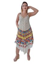 Vestido Feminino Indiano Alça Trapézio Longo Plus Size-Cod.5037 Vestido Feminino Indiano Alça Trapézio Longo Plus Size-Cod.5037
