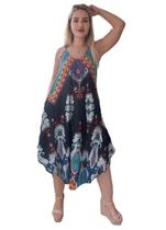 Vestido Feminino Indiano Alça Trapézio Longo Plus Size-Cod.5043