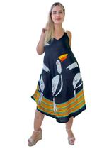 Vestido Feminino Indiano Alça Trapézio Longo Plus Size-Cod.5046