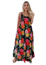 Vestido Feminino Indiano Alça Trapézio Longo Plus Size-Cod.5050 Vestido Feminino Indiano Alça Trapézio Longo Plus Size-Cod.5050