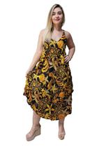 Vestido Feminino Indiano Alça Trapézio Plus Size-Cod.1016 Vestido Feminino Indiano Alça Trapézio Plus Size-Cod.1016