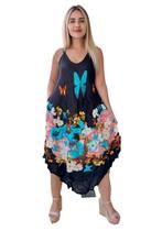 Vestido Feminino Indiano Alça Trapézio Plus Size-Cod.5053