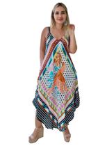 Vestido Feminino Indiano Alça Trapézio Plus Size-Cod.5056
