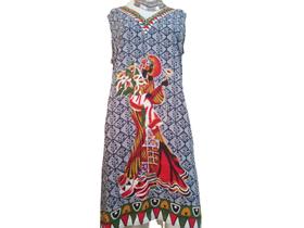 Vestido Feminino Indiano Boho com Estampa Africana Azul G - O Guardiao Do Ase