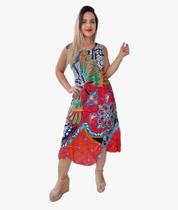 Vestido Feminino Indiano Longo Regata Plus Size -Cod.0120 Vestido Feminino Indiano Longo Regata Plus Size -Cod.0120