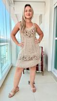 Vestido Feminino Indiano Manga Curta C/ Bordado Batik Cod 0105